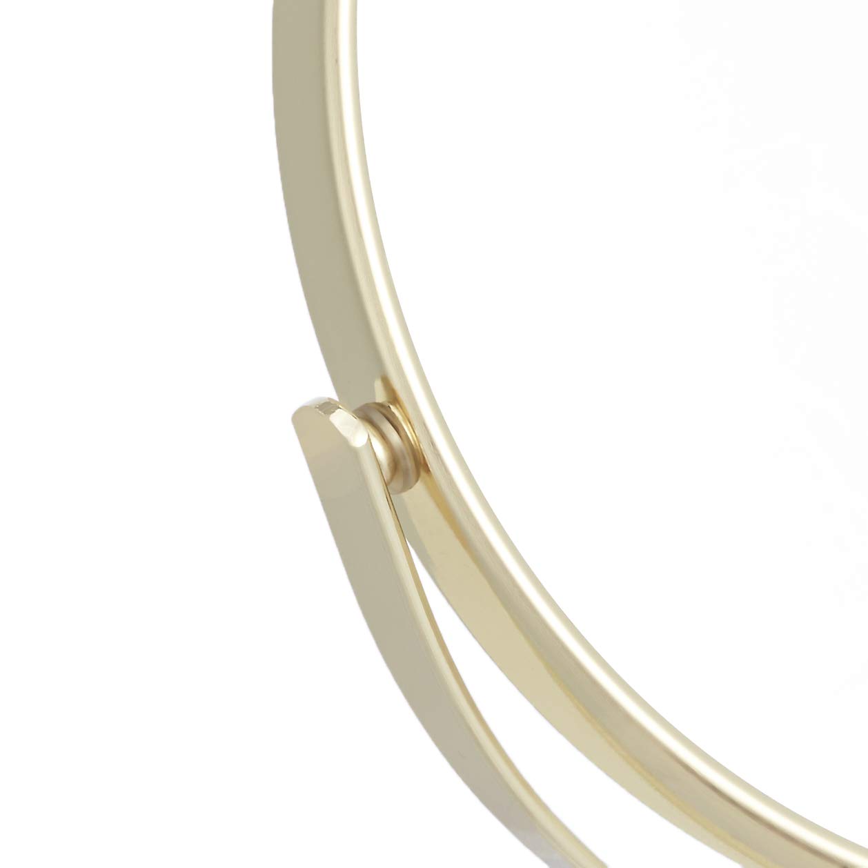 Amazon Basics Tabletop Magnifying Vanity Round Mirror with Clear Reflection, 1X/5X Magnification, Iron Frame, 7.2" x 4.92", Gold