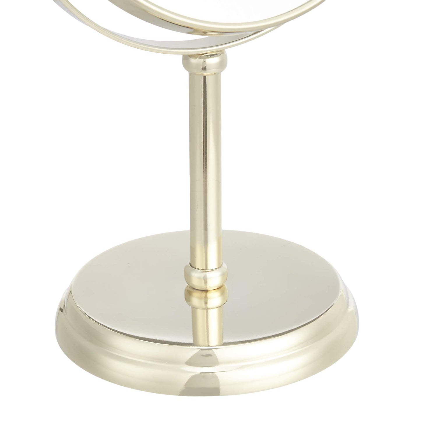 Amazon Basics Tabletop Magnifying Vanity Round Mirror with Clear Reflection, 1X/5X Magnification, Iron Frame, 7.2" x 4.92", Gold
